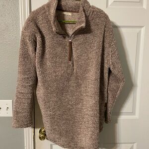 Maurices Taupe Quarter-Zip Fleece Pullover